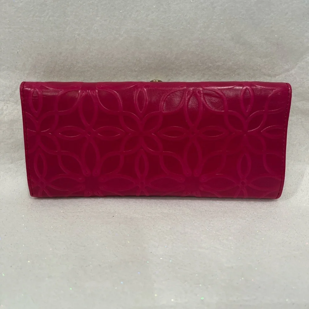 NWT Women’s Hobo International Rachel Embossed Leather Wallet Tranquil Fuchsia - Picture 2 of 7